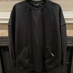 LEONES LA Mind‎ Set Sweatshirt in Black Onyx Oversized w/ Pockets Women's S RARE